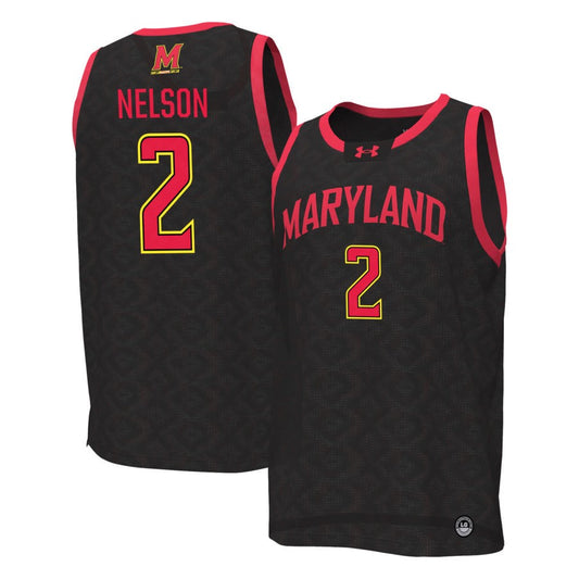 Riley Nelson Unisex Under Armour Black Maryland Terrapins NIL Pick-A-Player Women's Basketball Replica Jersey