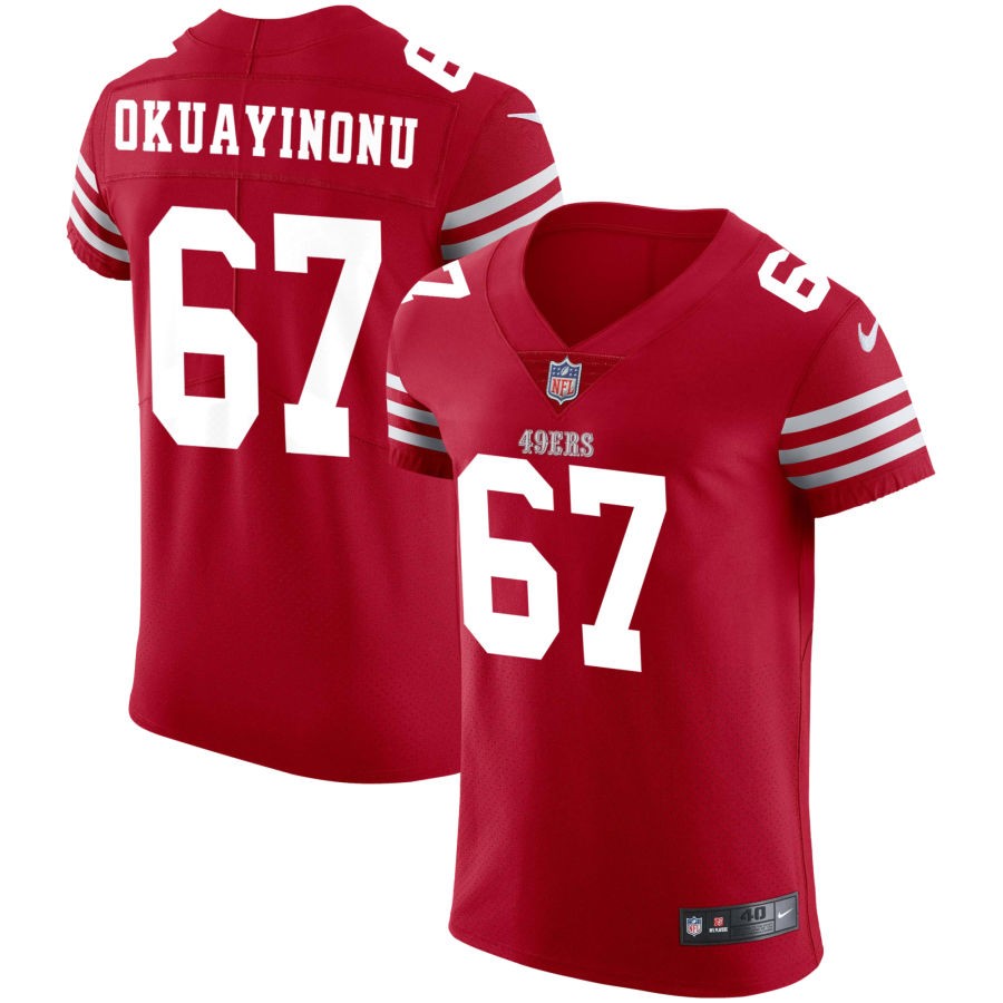 Sam Okuayinonu Men's Nike Scarlet San Francisco 49ers Vapor Elite Custom Jersey
