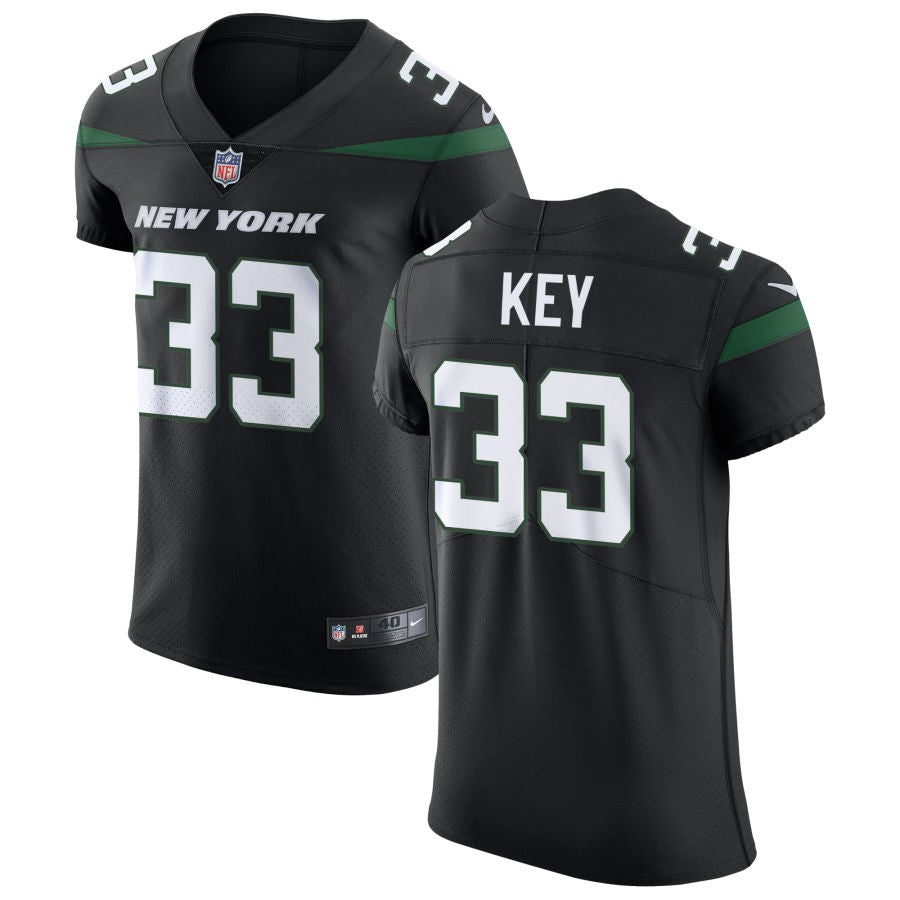 Jaylen Key Men's Nike Stealth Black New York Jets Vapor Untouchable Elite Custom Jersey