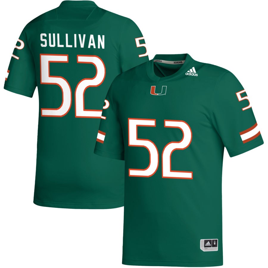 Patrick Sullivan Men's adidas Green Miami Hurricanes Pick-A-Player NIL Replica Football Jersey