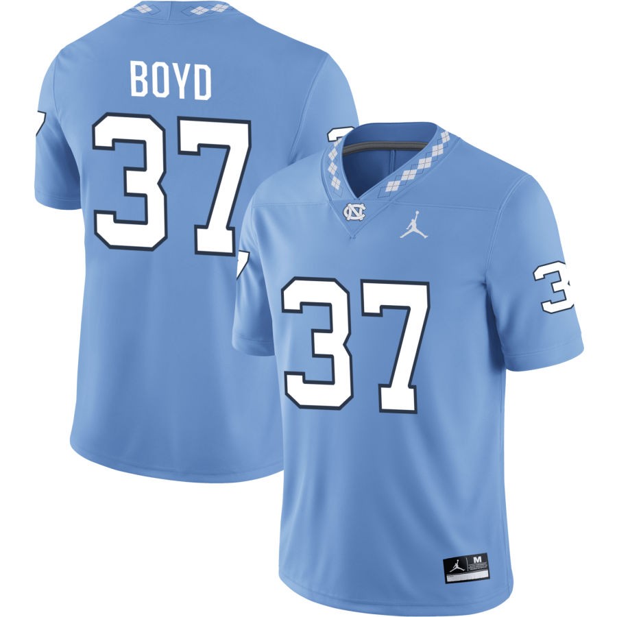 Liam Boyd Men's Jordan Brand Carolina Blue North Carolina Tar Heels Pick-A-Player NIL Replica Football Jersey