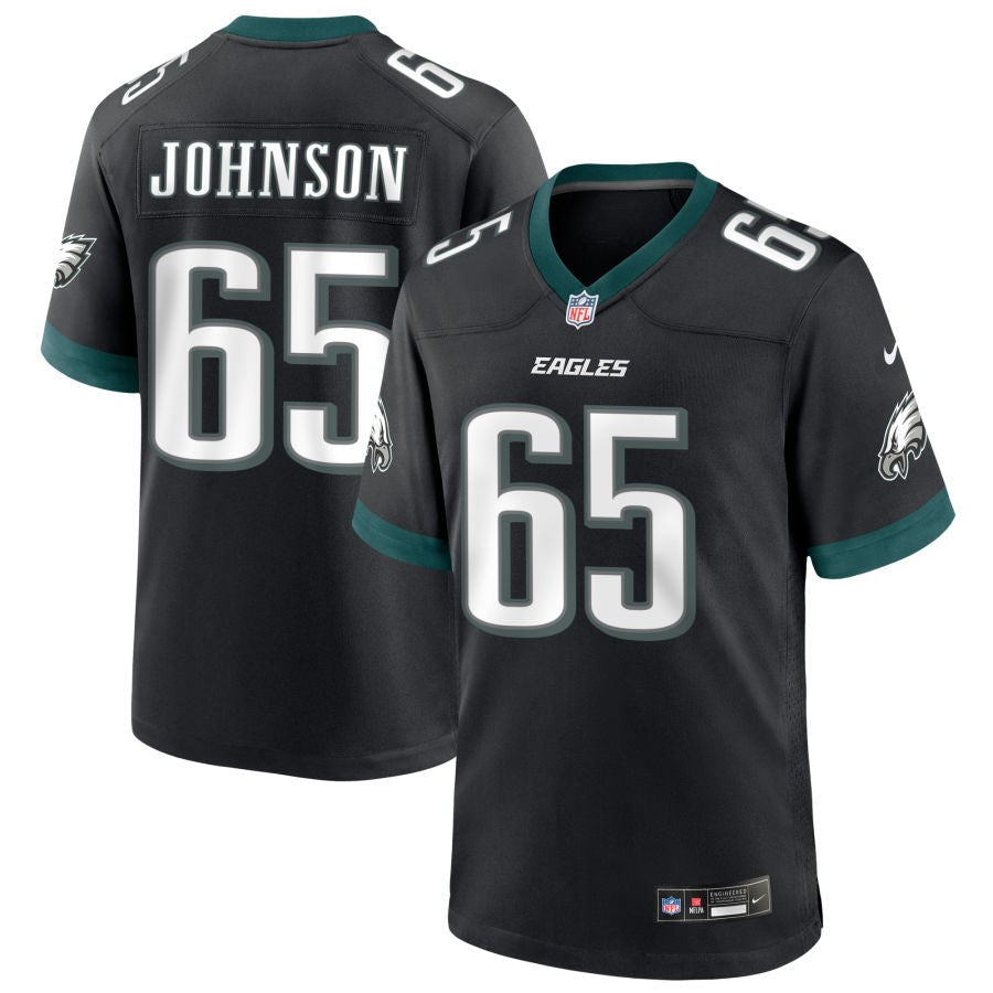 Lane Johnson Men's Nike Black Philadelphia Eagles Alternate Custom Game Jersey