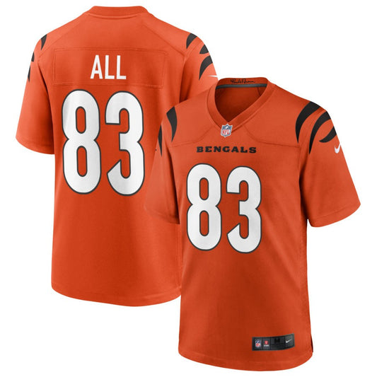 Erick All Men's Nike Orange Cincinnati Bengals Alternate Game Custom Jersey