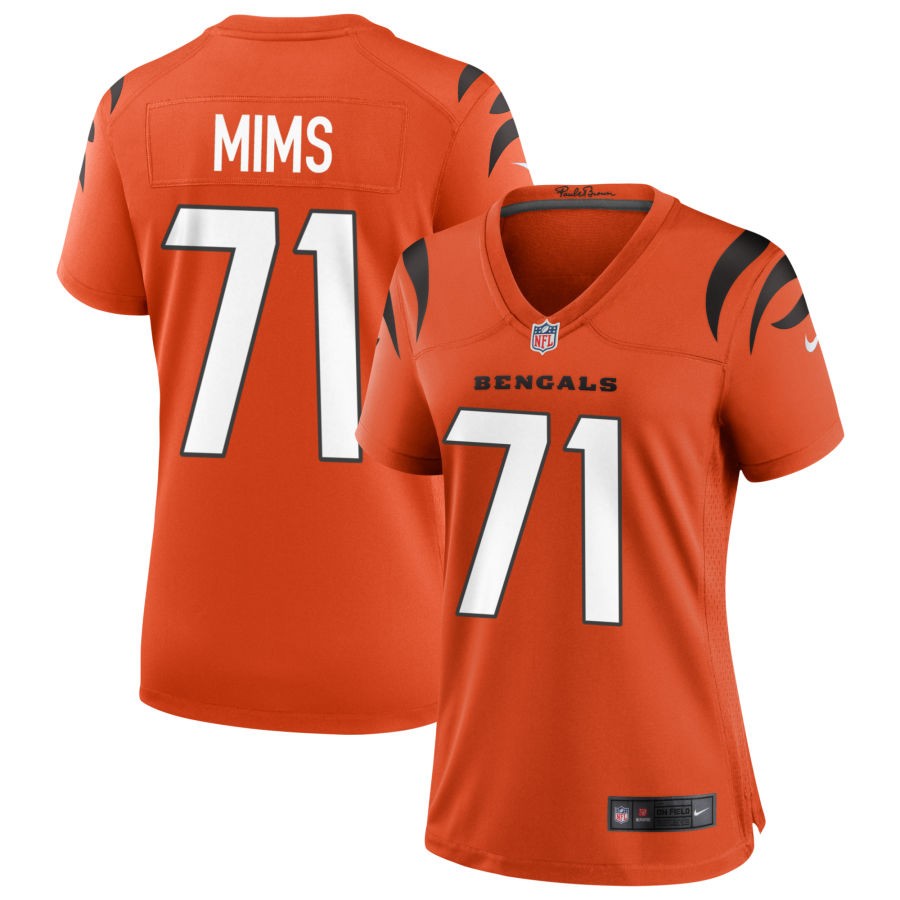 Amarius Mims Women's Nike Orange Cincinnati Bengals Alternate Game Custom Jersey