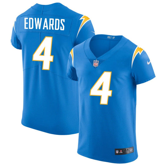 Gus Edwards Men's Nike Powder Blue Los Angeles Chargers Vapor Elite Custom Jersey