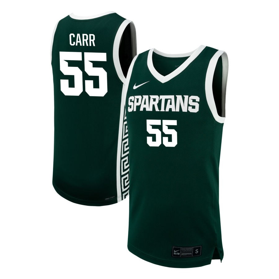 Coen Carr Men's Nike  Green Michigan State Spartans NIL Pick-A-Player Men's Basketball Replica Jersey