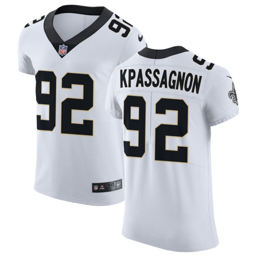 Tanoh Kpassagnon Men's Nike White New Orleans Saints Vapor Untouchable Elite Custom Jersey