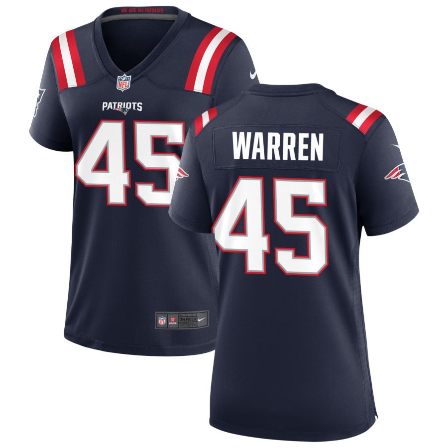 Jacob Warren Women's Nike Navy New England Patriots Custom Game Jersey