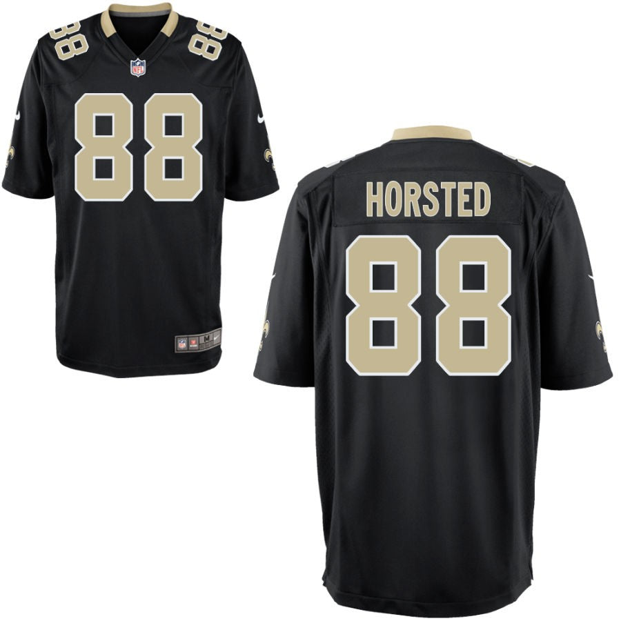 Jesper Horsted Youth Nike Black New Orleans Saints Custom Game Jersey