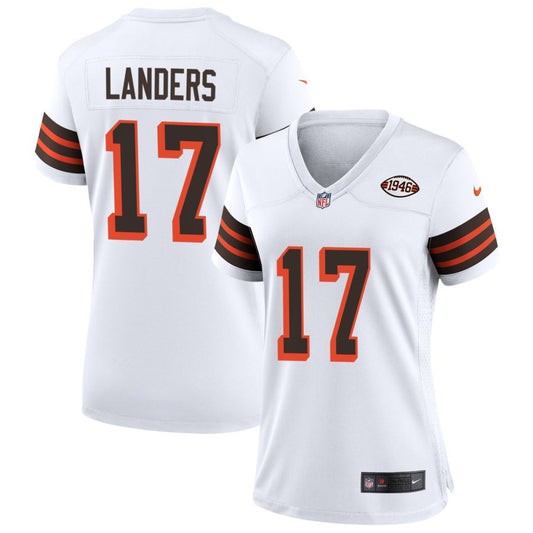 Matt Landers Women's Nike White Cleveland Browns 1946 Collection Alternate Custom Jersey