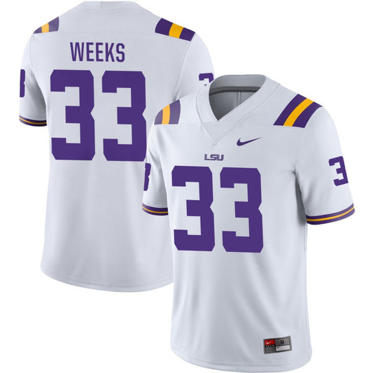 West Weeks Men's Nike White LSU Tigers Pick-A-Player NIL Replica Football Jersey