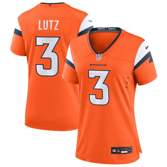 Wil Lutz Women's Nike  Orange Denver Broncos Custom Game Jersey