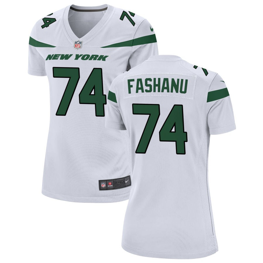 Olu Fashanu Women's Nike White New York Jets Custom Game Jersey