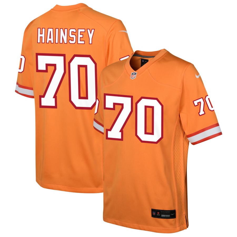 Robert Hainsey Youth Nike Orange Tampa Bay Buccaneers Custom Throwback Game Jersey