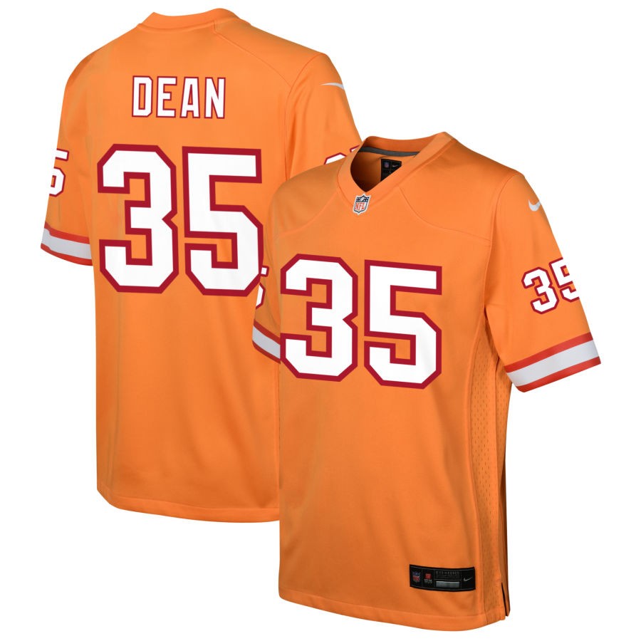 Jamel Dean Youth Nike Orange Tampa Bay Buccaneers Custom Throwback Game Jersey