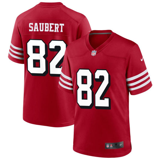Eric Saubert Men's Nike Scarlet San Francisco 49ers Alternate Custom Game Jersey