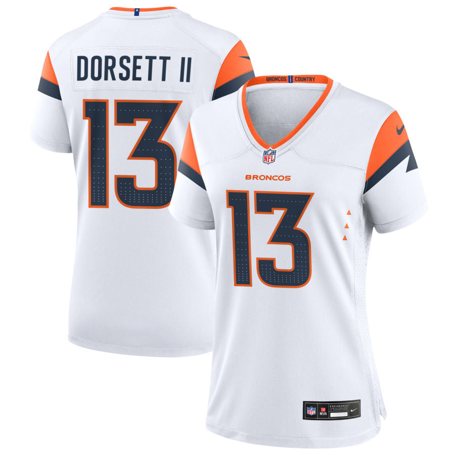 Phillip Dorsett II Women's Nike  White Denver Broncos Custom Game Jersey