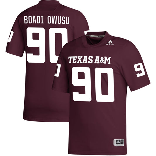 Nana Boadi Owusu Men's adidas Maroon Texas A&M Aggies Pick-A-Player NIL Replica Football Jersey