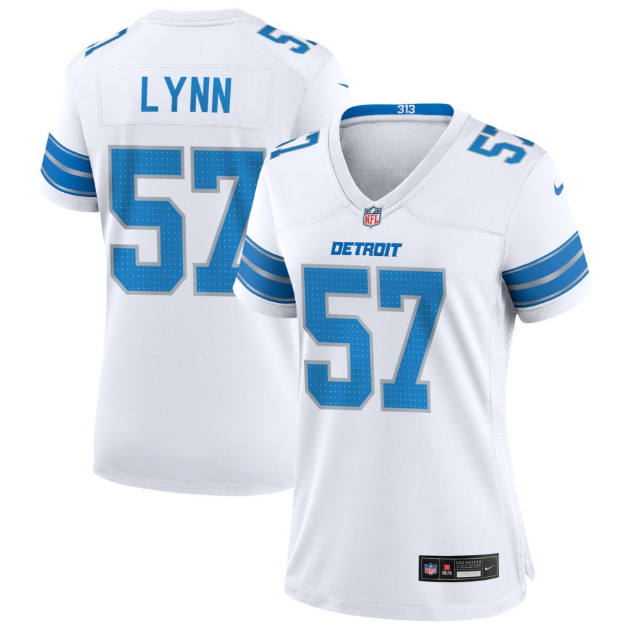 Nate Lynn Women's Nike White Detroit Lions Custom Game Jersey
