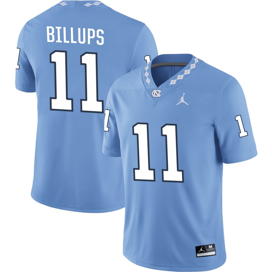 Paul Billups Men's Jordan Brand Carolina Blue North Carolina Tar Heels Pick-A-Player NIL Replica Football Jersey