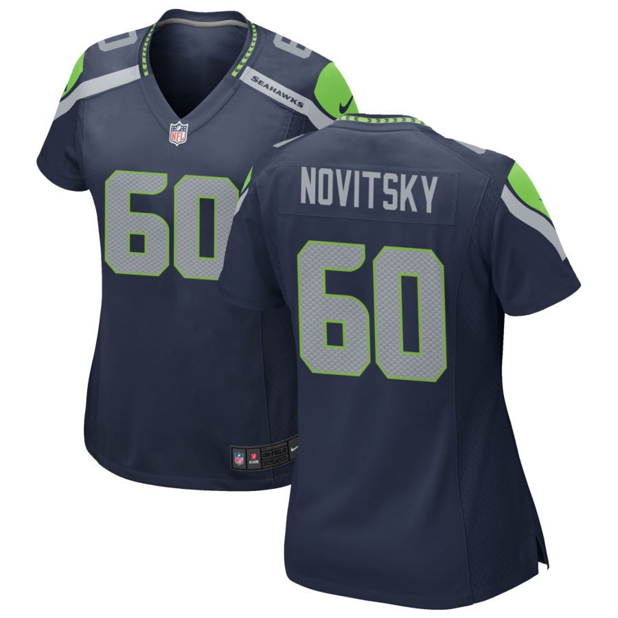 Michael Novitsky Women's Nike College Navy Seattle Seahawks Custom Game Jersey