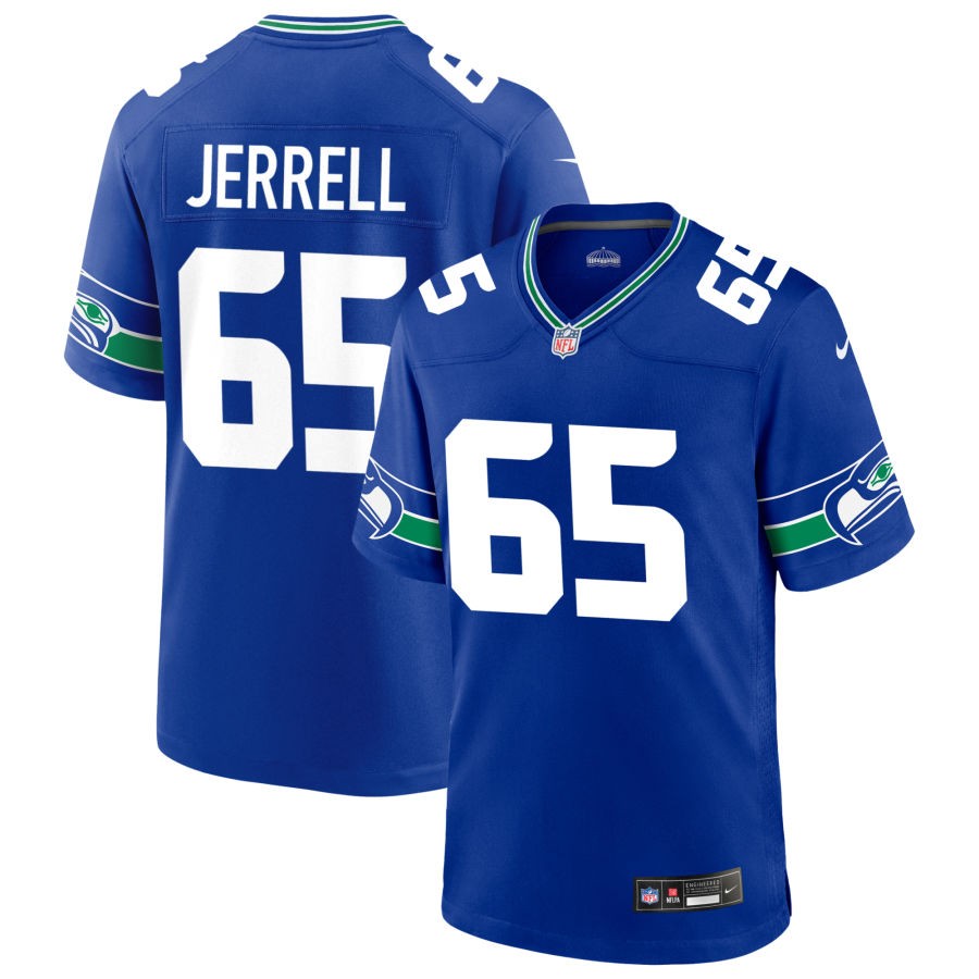 Michael Jerrell Men's Nike Royal Seattle Seahawks Throwback Custom Jersey