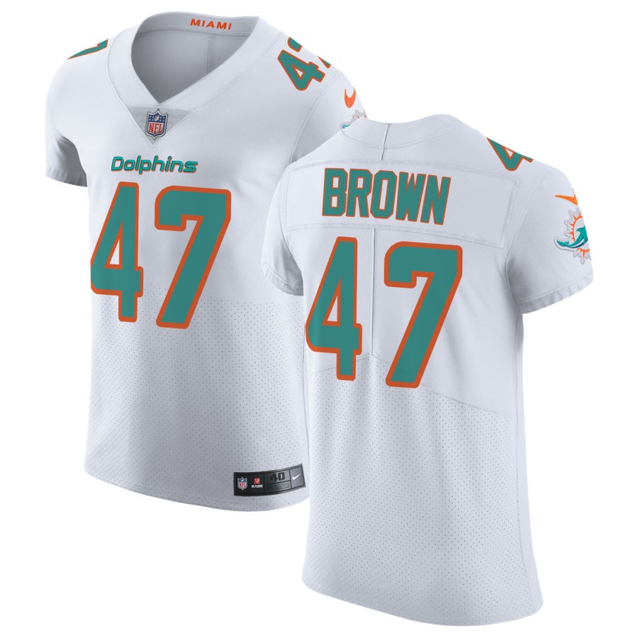 Cam Brown Men's Nike White Miami Dolphins Vapor Untouchable Elite Custom Jersey