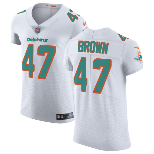 Cam Brown Men's Nike White Miami Dolphins Vapor Untouchable Elite Custom Jersey