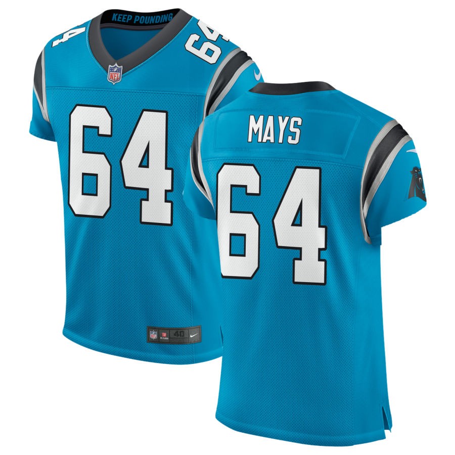 Cade Mays Men's Nike Blue Carolina Panthers Classic Elite Custom Jersey