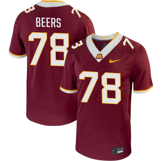 Ashton Beers Men's Nike Maroon Minnesota Golden Gophers Pick-A-Player NIL Replica Football Jersey