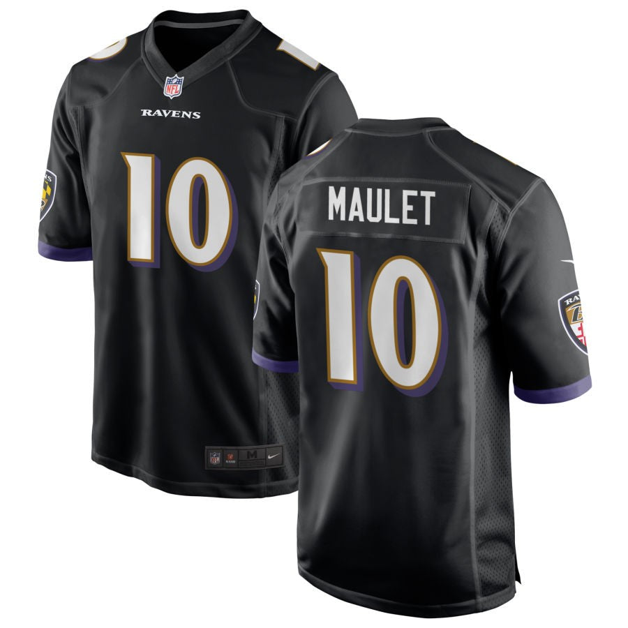 Arthur Maulet Youth Nike Black Baltimore Ravens Game Custom Jersey