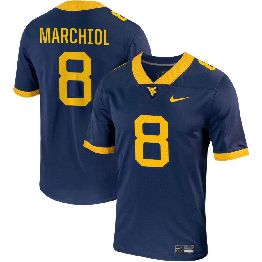 Nicco Marchiol Men's Nike Navy West Virginia Mountaineers Pick-A-Player NIL Replica Football Jersey