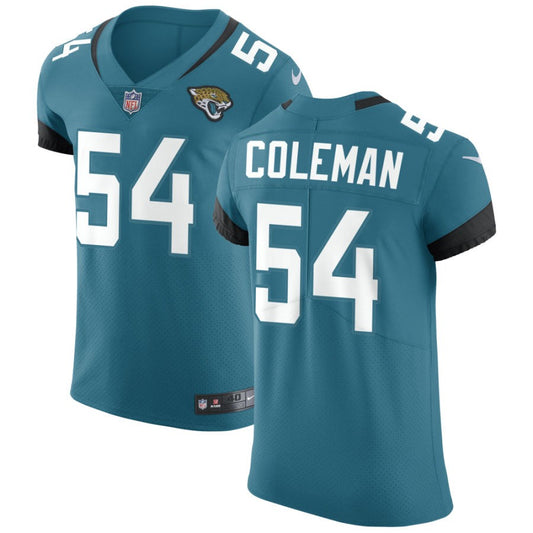 DJ Coleman Men's Nike Teal Jacksonville Jaguars Vapor Untouchable Elite Custom Jersey