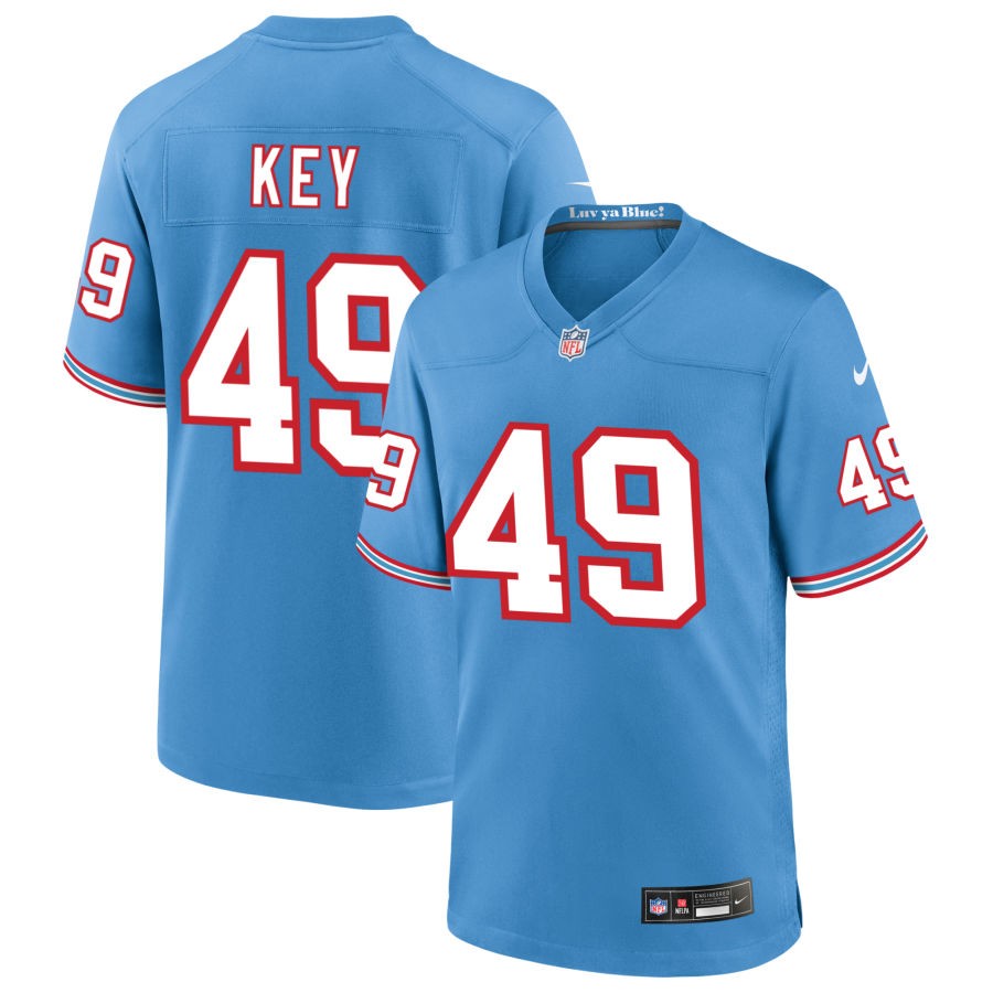 Arden Key Men's Nike Light Blue Tennessee Titans Oilers Throwback Custom Game Jersey