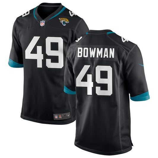 Shawn Bowman Men's Nike Black Jacksonville Jaguars Custom Game Jersey