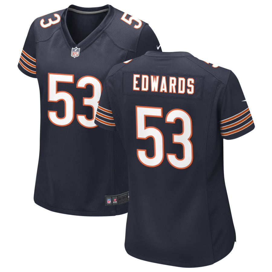 T.J. Edwards Women's Nike Navy Chicago Bears Custom Game Jersey