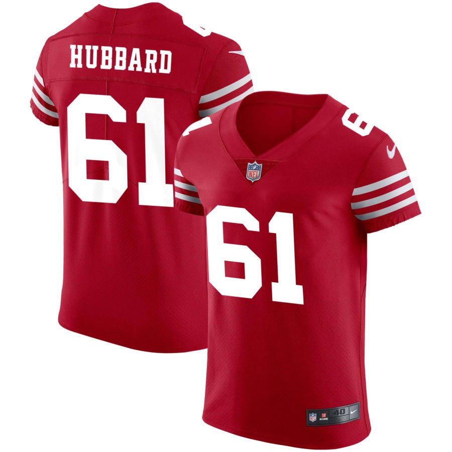 Chris Hubbard Men's Nike Scarlet San Francisco 49ers Vapor Elite Custom Jersey