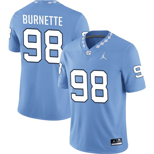 Noah Burnette Men's Jordan Brand Carolina Blue North Carolina Tar Heels Pick-A-Player NIL Replica Football Jersey