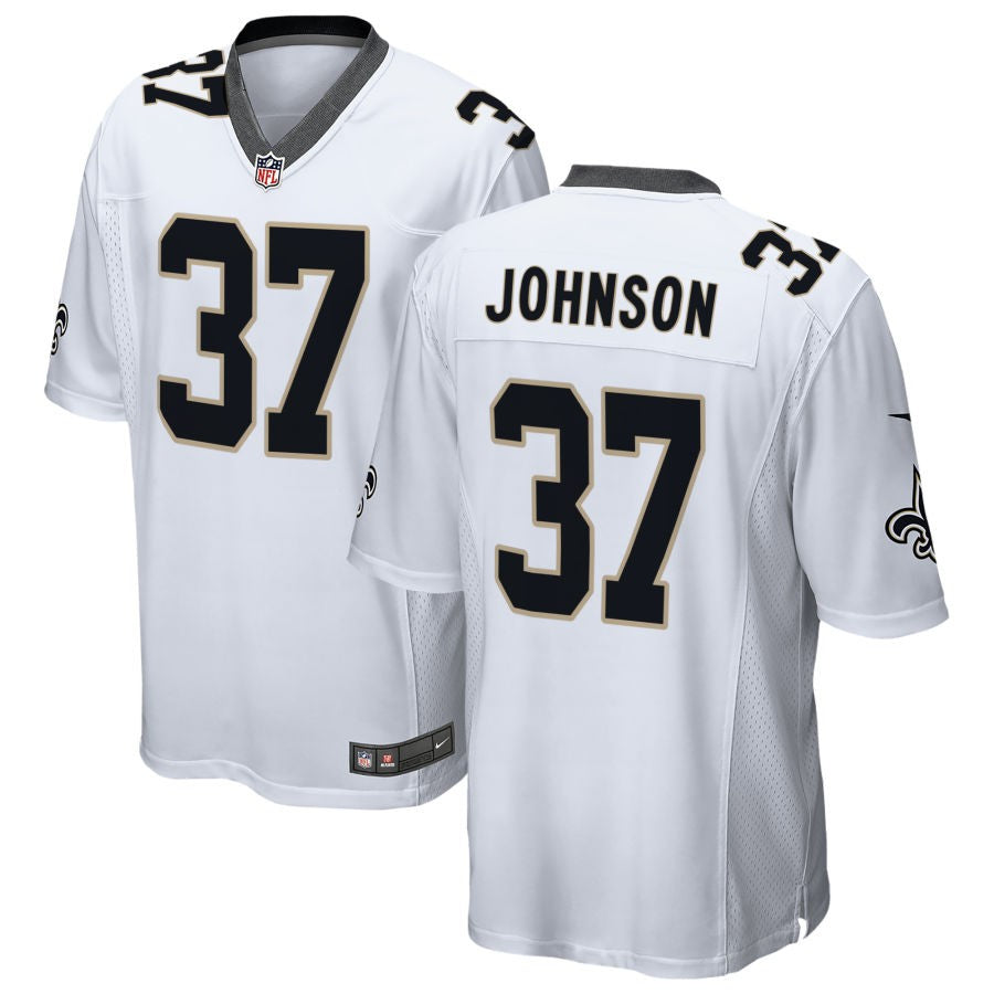 Lawrence Johnson Men's Nike White New Orleans Saints 2018 Custom Game Jersey