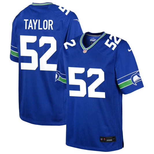 Darrell Taylor Youth Nike Royal Seattle Seahawks Throwback Custom Jersey