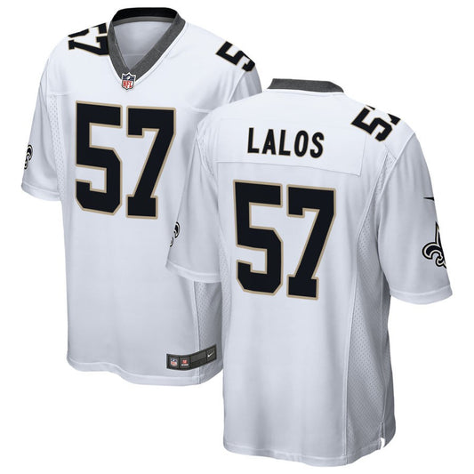 Niko Lalos Men's Nike White New Orleans Saints 2018 Custom Game Jersey