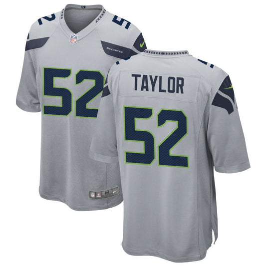 Darrell Taylor Men's Nike Gray Seattle Seahawks Alternate Custom Game Jersey