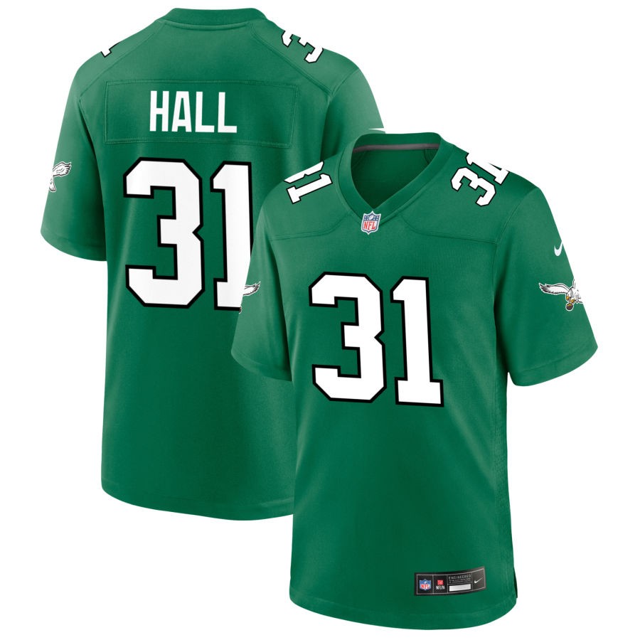 Tyler Hall Men's Nike Kelly Green Philadelphia Eagles Alternate Custom Game Jersey