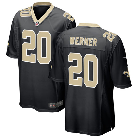 Pete Werner Men's Nike Black New Orleans Saints Custom Game Jersey