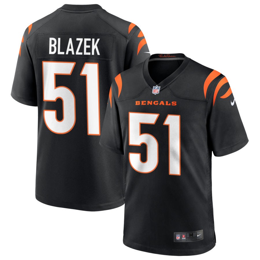 Justin Blazek Men's Nike Black Cincinnati Bengals Game Custom Jersey