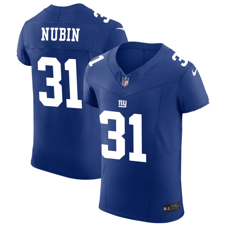 Tyler Nubin Men's Nike Royal New York Giants Vapor F.U.S.E. Elite Custom Jersey