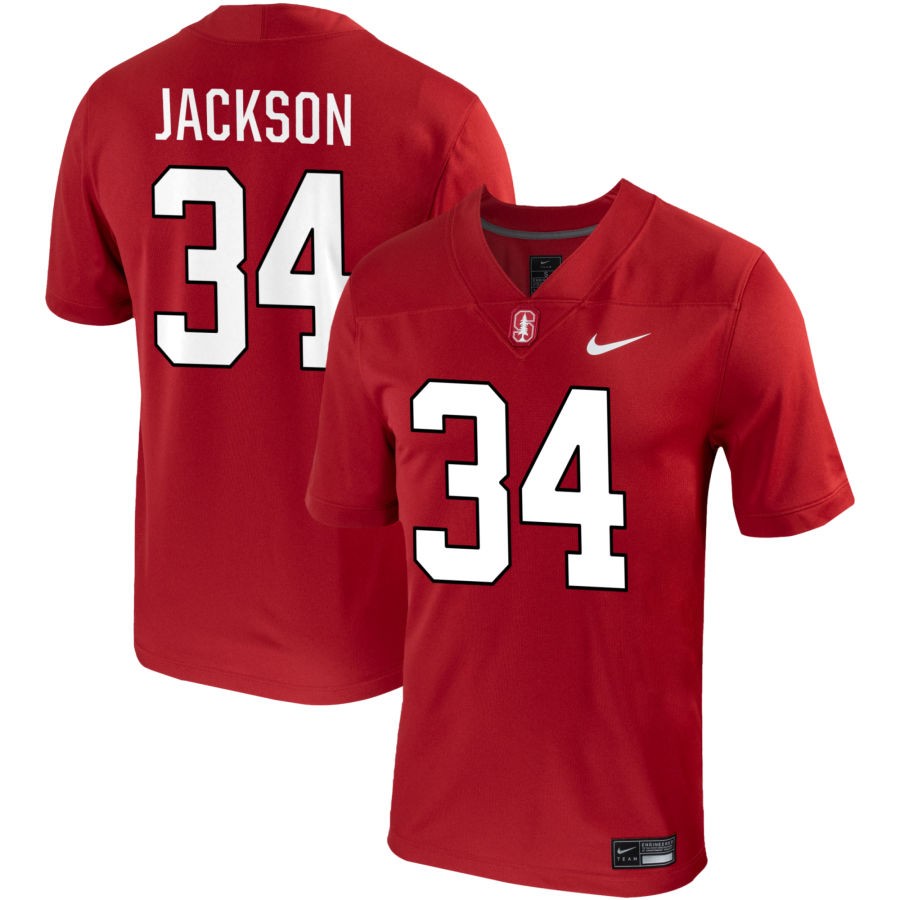 Evan Jackson Men's Nike Cardinal Stanford Cardinal Pick-A-Player NIL Replica Football Jersey