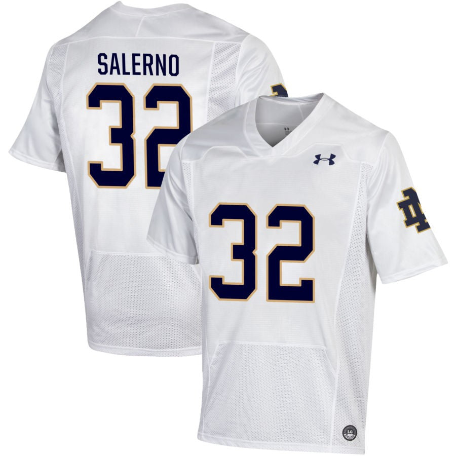 Chris Salerno Men's Under Armour White Notre Dame Fighting Irish Pick-A-Player NIL Replica Football Jersey