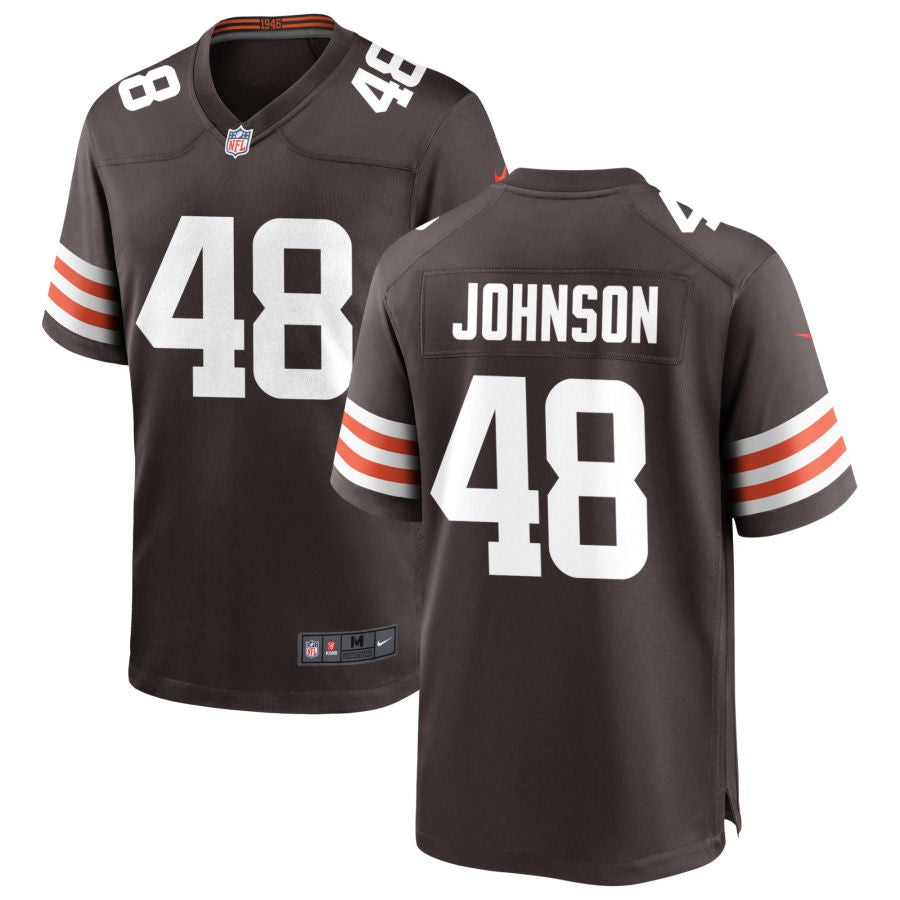 Caleb Johnson Men's Nike Cleveland Browns Brown Custom Game Jersey