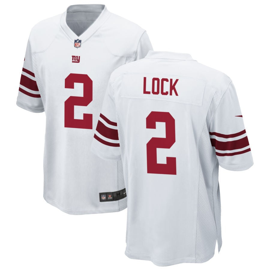 Drew Lock Men's Nike White New York Giants Custom Game Jersey